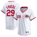 C.Reds #29 TJ Friedl Player White Cooperstown Collection Limited T-shirt Home Gdoa Stitched Jerseys