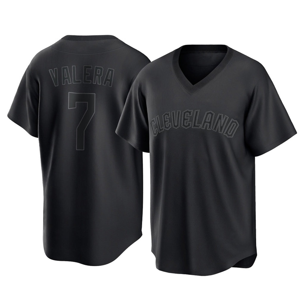 C.Guardians #7 George Valera Player Black T-shirt Home Game Gdoa Stitched Jerseys