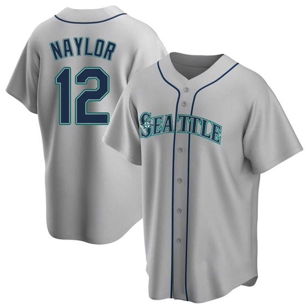 S.Mariners #12 Josh Naylor Player Gray Home Game Stitched Jerseys