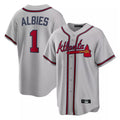 A.Braves #1 Ozzie Albies Player Gray Home Game Gdoa Stitched Jerseys