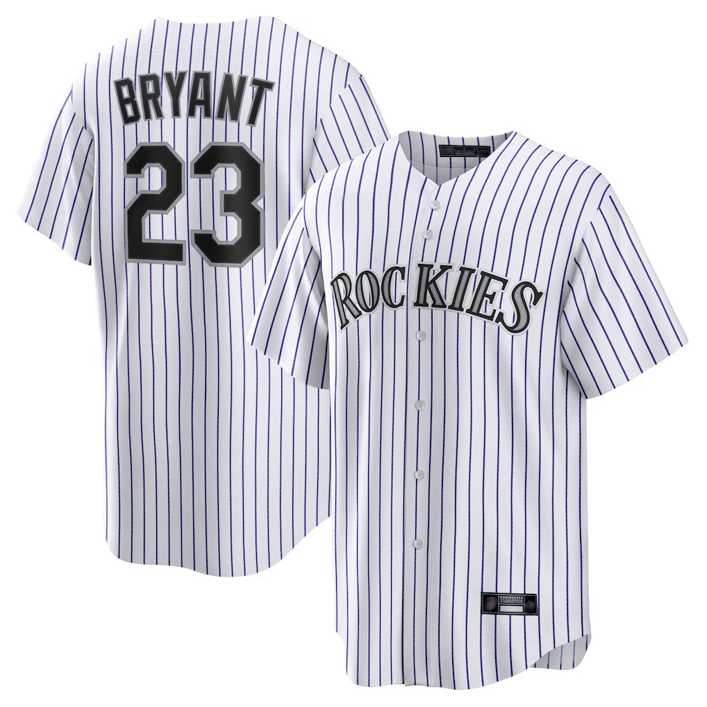 C.Rockies #23 Kris Bryant Player White Game Home Gdoa Stitched Jerseys