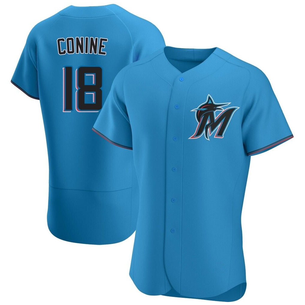 M.Marlins #18 Griffin Conine Player Blue Home Limited Elite Gdoa Stitched Jerseys