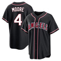 LA.Angels #4 Christian Moore Player Black Fashion Out Home Game Gdoa Stitched Jerseys