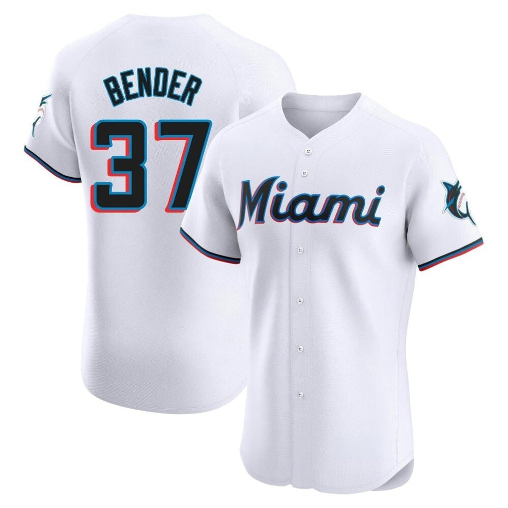 M.Marlins #37 Anthony Bender Player White  Home Limited Elite Gdoa Stitched Jerseys