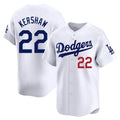 LA.Dodgers #22 Clayton Kershaw Player White Limited Home Gdoa Stitched Jerseys