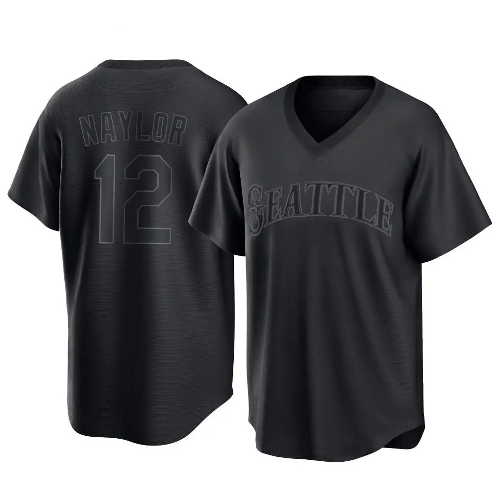 S.Mariners #12 Josh Naylor Player Black Replica Fashion T-shirt Gdoa Stitched Jerseys