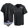 LA.Dodgers #17 Shohei Ohtani Player Black World Series Pitch Fashion T-shirt Gdoa Stitched Jerseys