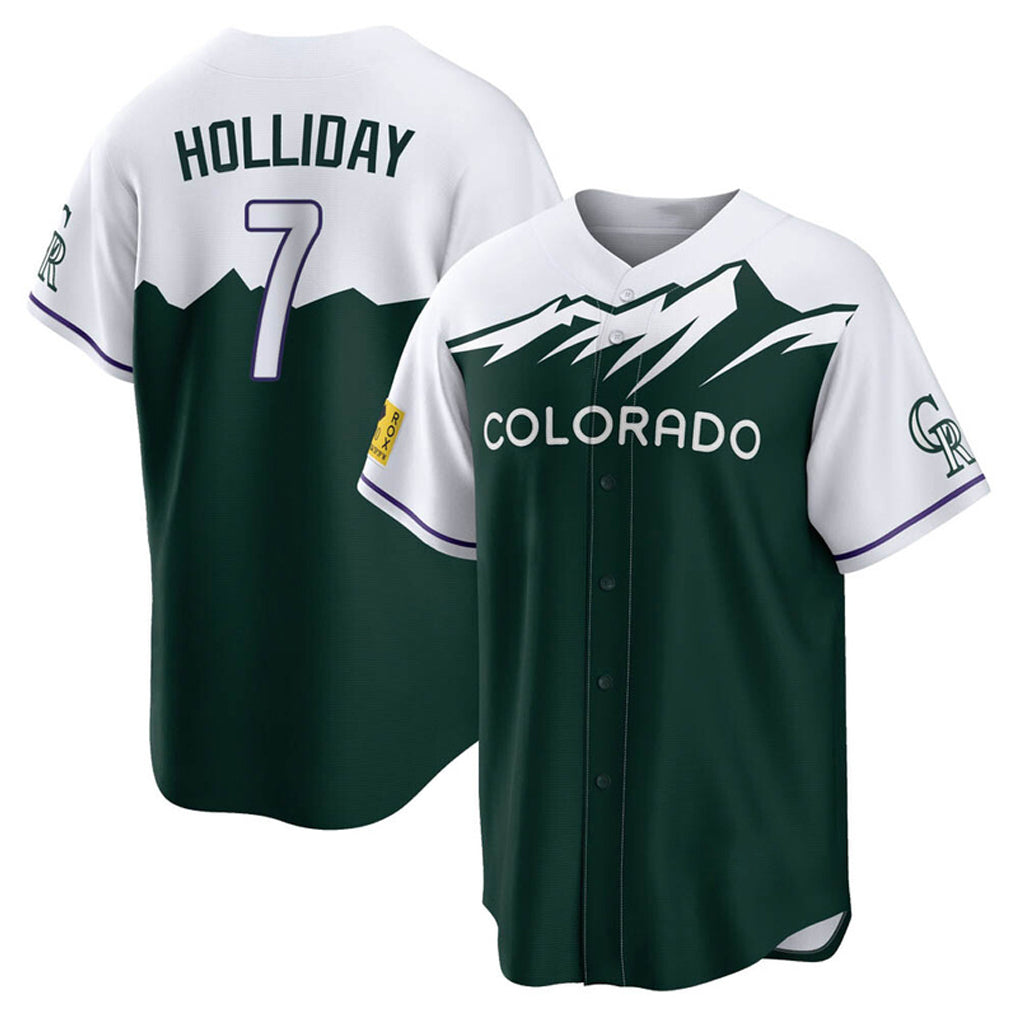 C.Rockies #7 Matt Holliday Player Green City Connect Home Game Gdoa Stitched Jerseys