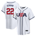 LA.Dodgers #22 Clayton Kershaw Player White USA 2026 World Classic Limited Home Gdoa Stitched Jerseys