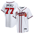 A.Braves #77 Joe Jimenez Player White Home Game Gdoa Stitched Jerseys