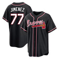 A.Braves #77 Joe Jimenez Player Black Fashion Out Game Gdoa Stitched Jerseys