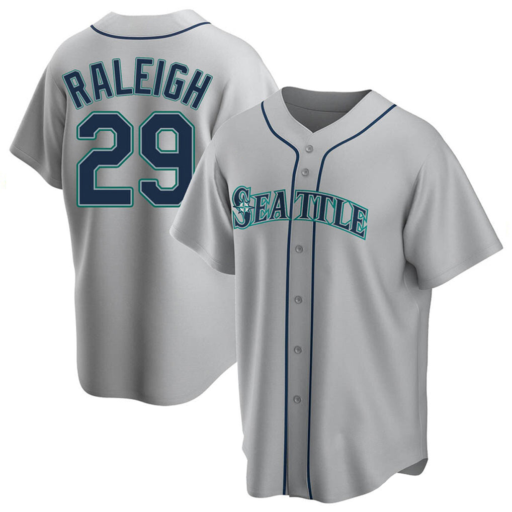 S.Mariners #29 Cal Raleigh Player Gray Home Game Stitched Jerseys