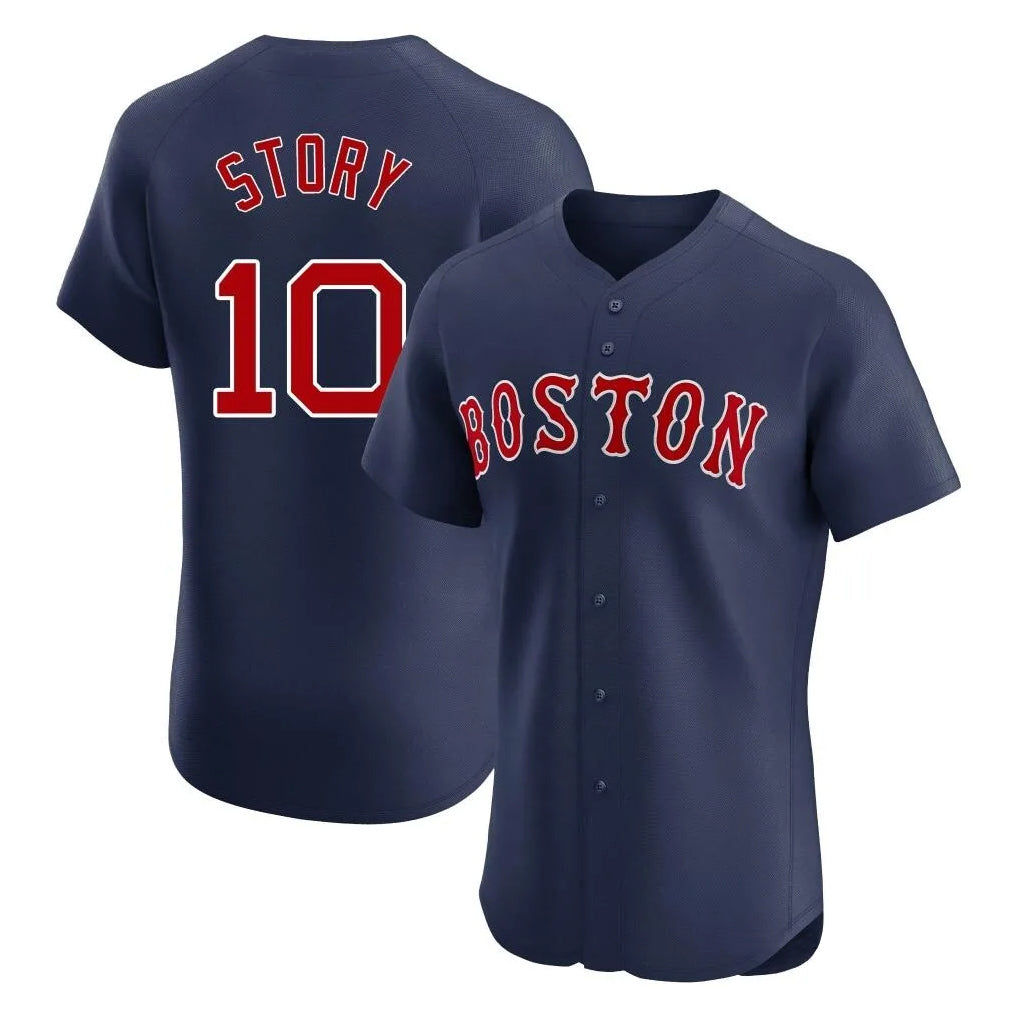 B.Red Sox #10 Trevor Story Player Navy Limited Elite Home Game Gdoa Stitched Jerseys