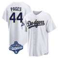 LA.Dodgers #44 Andy Pages Player Gold White World Series Meet 2026 Collection Stadium Game Gdoa Stitched Jerseys