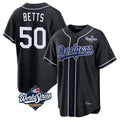 LA.Dodgers #50 Mookie Betts Player Black World Series Carbon Limited Home Gdoa Stitched Jerseys