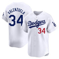 LA.Dodgers #34 Fernando Valenzuela Player White Limited Home Gdoa Stitched Jerseys