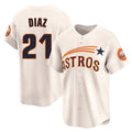 H.Astros #21 Yainer Diaz Player Cream Throwback Cooperstown Collection Limited Gdoa Stitched Jerseys