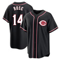 C.Reds #14 Pete Rose Player Black Fashion Out Home Game Gdoa Stitched Jerseys