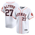 H.Astros #27 Jose Altuve Player White Home Limited Gdoa Stitched Jerseys