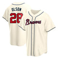 A.Braves #28 Matt Olson player Cream Replica Alternate Stitched Jerseys