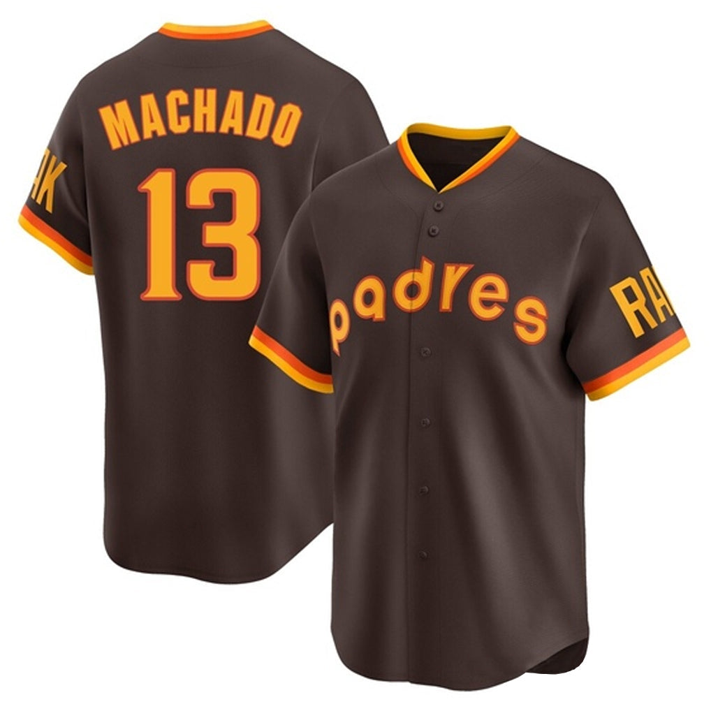 S.Diego Padres #13 Manny Machado Player Brown Home Cooperstown Collection Replica Game Gdoa Stitched Jerseys