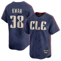 C.Guardians #38 Steven Kwan Player Navy City Connect Limited Home Gdoa Stitched Jerseys
