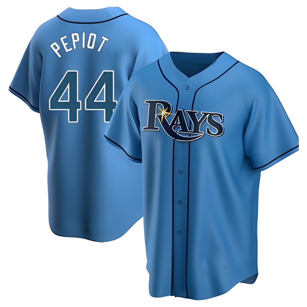 T.Bay Rays #44 Ryan Pepiot Player Light Blue Home Game Stitched Jerseys