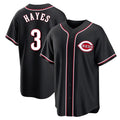 C.Reds #3 Ke'Bryan Hayes Player Black Fashion Out Home Game Gdoa Stitched Jerseys