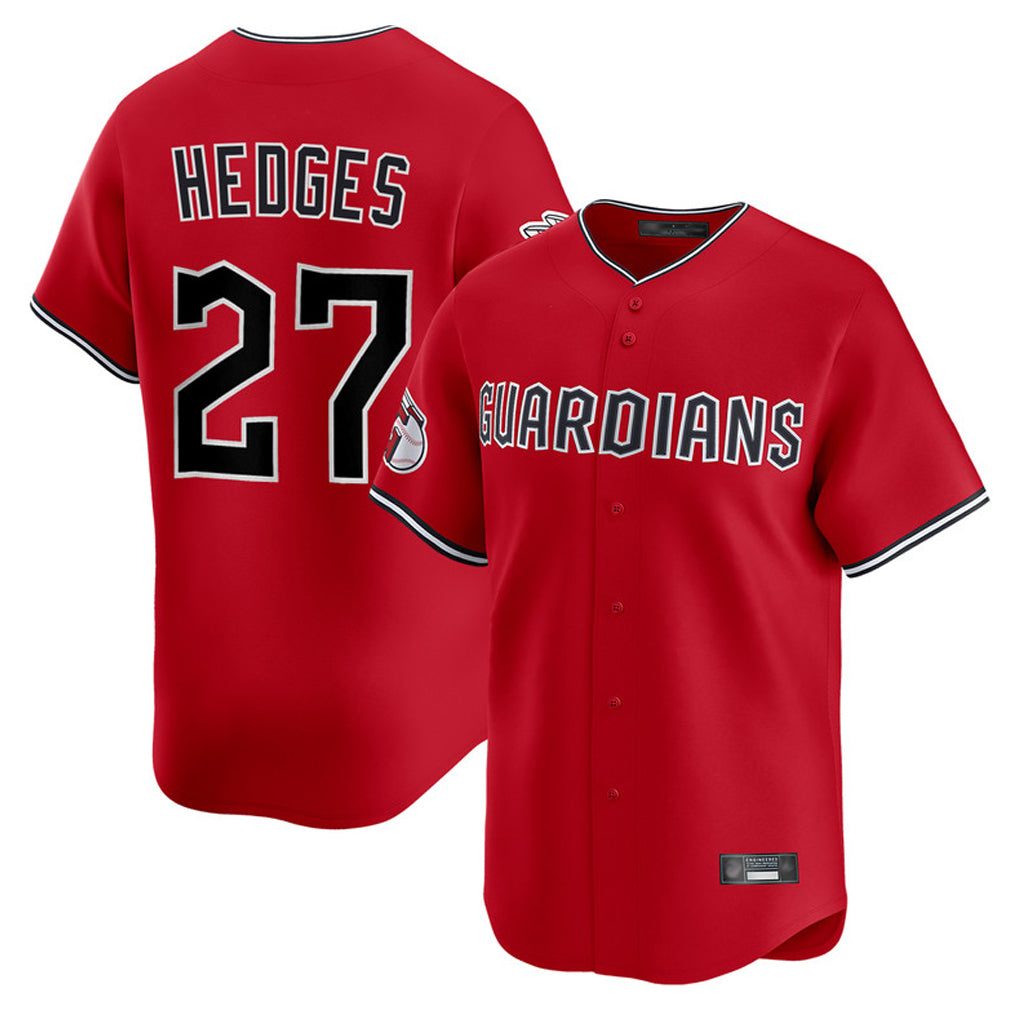 C.Guardians #27 Austin Hedges Player Red Limited Home Gdoa Stitched Jerseys