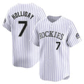 C.Rockies #7 Matt Holliday Player White Limited Home Gdoa Stitched Jerseys