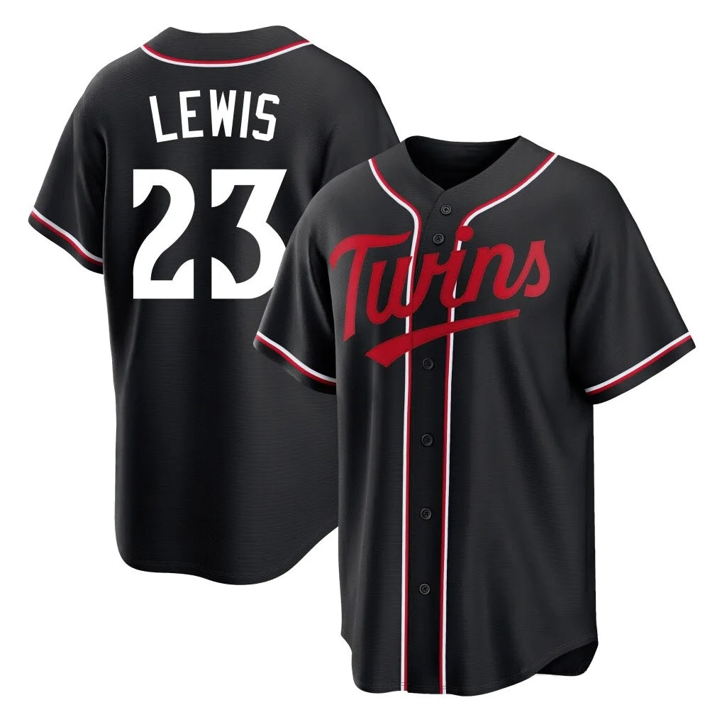 M.Twins #23 Royce Lewis Player Black Fashion Out Home Limited Gdoa Stitched Jerseys