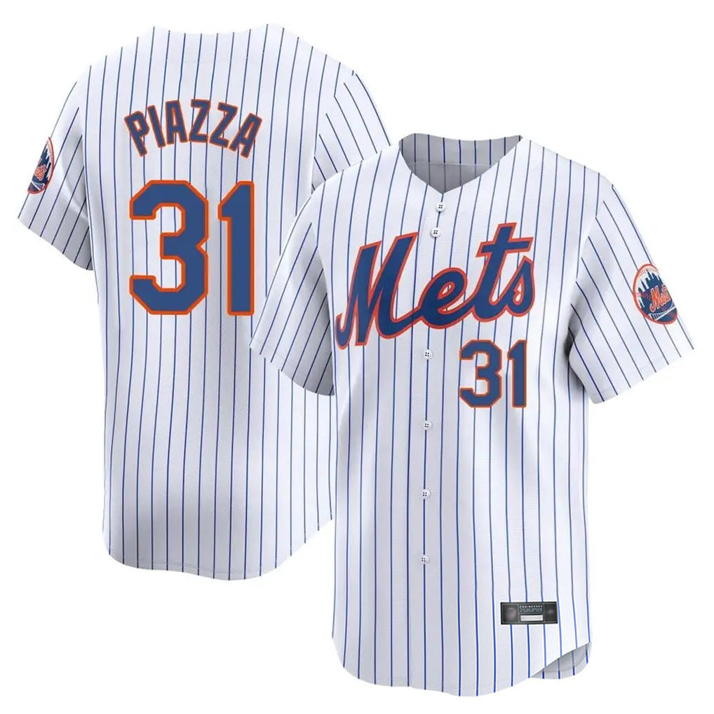NY.Mets #31 Mike Piazza Player White Home Replica Stitched Jerseys