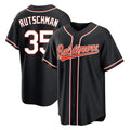 B.Orioles #35 Adley Rutschman Player Black Out Home Game Gdoa Stitched Jerseys