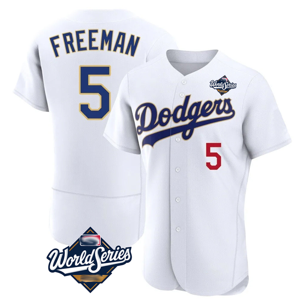 LA.Dodgers #5 Freddie Freeman Player Gold White World Series 2026 Collection Stadium Limited Elite Gdoa Stitched Jerseys
