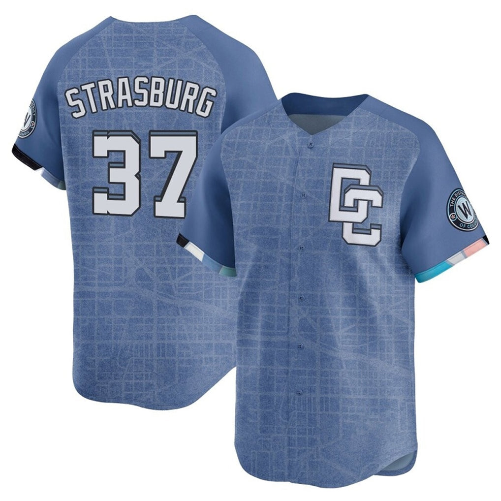 W.Nationals #37 Stephen Strasburg Player Blue City Connect Elite Stitched Jerseys