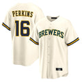 M.Brewers #16 Blake Perkins Player Cream Home Game Gdoa Stitched Jerseys