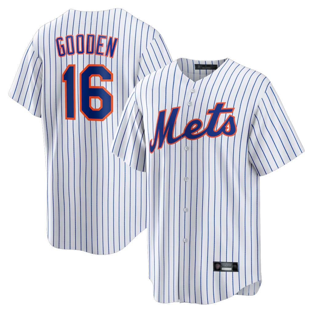 NY.Mets #16 Dwight Gooden Player White Home Replica Stitched Jerseys