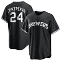 M.Brewers #24 William Contreras Player Black Game Home Gdoa Stitched Jerseys