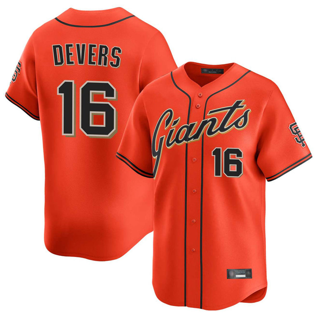 SF.Giants #16 Rafael Devers Player Orange Home Limited Stitched Jerseys