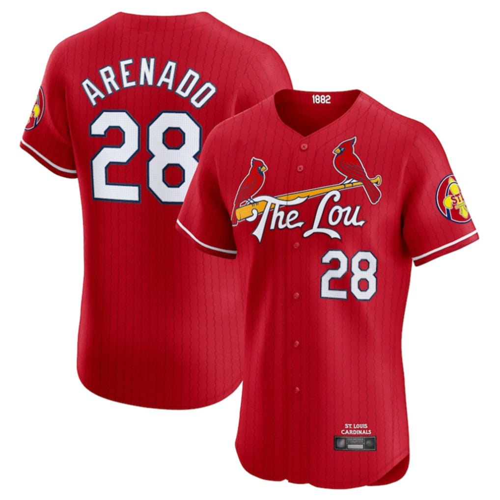St. Louis Cardinals #28 Nolan Arenado Player Red City Connect Limited Elite Stitched Jerseys