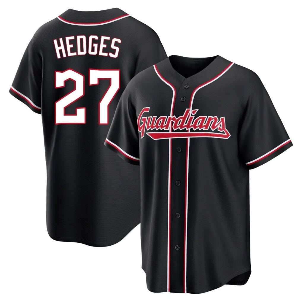 C.Guardians #27 Austin Hedges Player Black Fashion Out Home Game Gdoa Stitched Jerseys