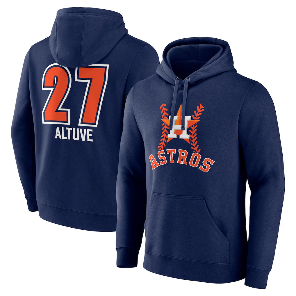 H.Astros #27 Jose Altuve Player Navy Pullover Hoodie Gdoa Stitched Jerseys