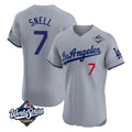 LA.Dodgers #7 Blake Snell Player Gray World Series Limited Elite Home Gdoa Stitched Jerseys