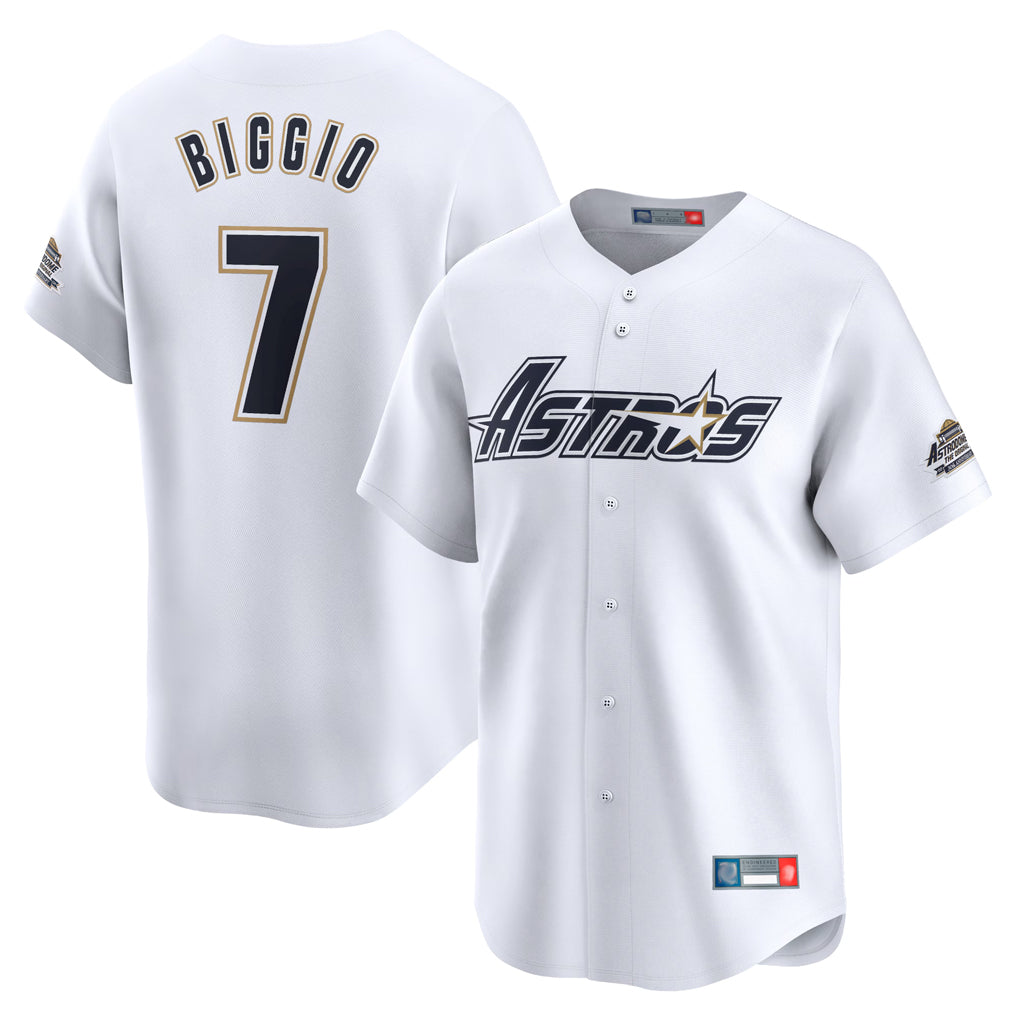 H.Astros #7 Craig Biggio Player White Throwback Cooperstown Collection Limited Gdoa Stitched Jerseys