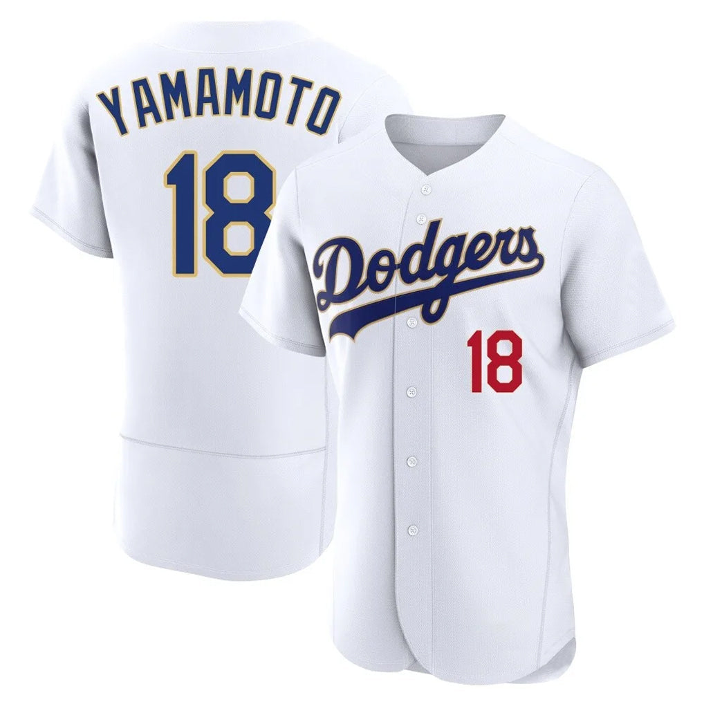 LA.Dodgers #18 Yoshinobu Yamamoto Player Gold White 2026 Collection Stadium Limited Elite Gdoa Stitched Jerseys