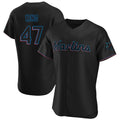 M.Marlins #47 John King Player Black Home Limited Elite Gdoa Stitched Jerseys