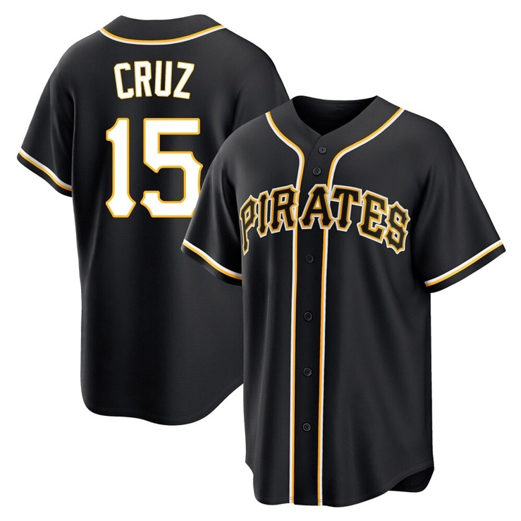 P.Pirates #15 Oneil Cruz Player Black Fashion Out Home Game Stitched Jerseys