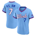 A.Braves #7 Ha-Seong Kim Player Powder Blue 2026 City Connect T-shirt Limited Elite Home Game Gdoa Stitched Jerseys
