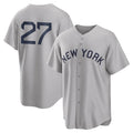 NY.Yankees #27 Giancarlo Stanton Player Gray Field of Dreams Game Stitched Jerseys