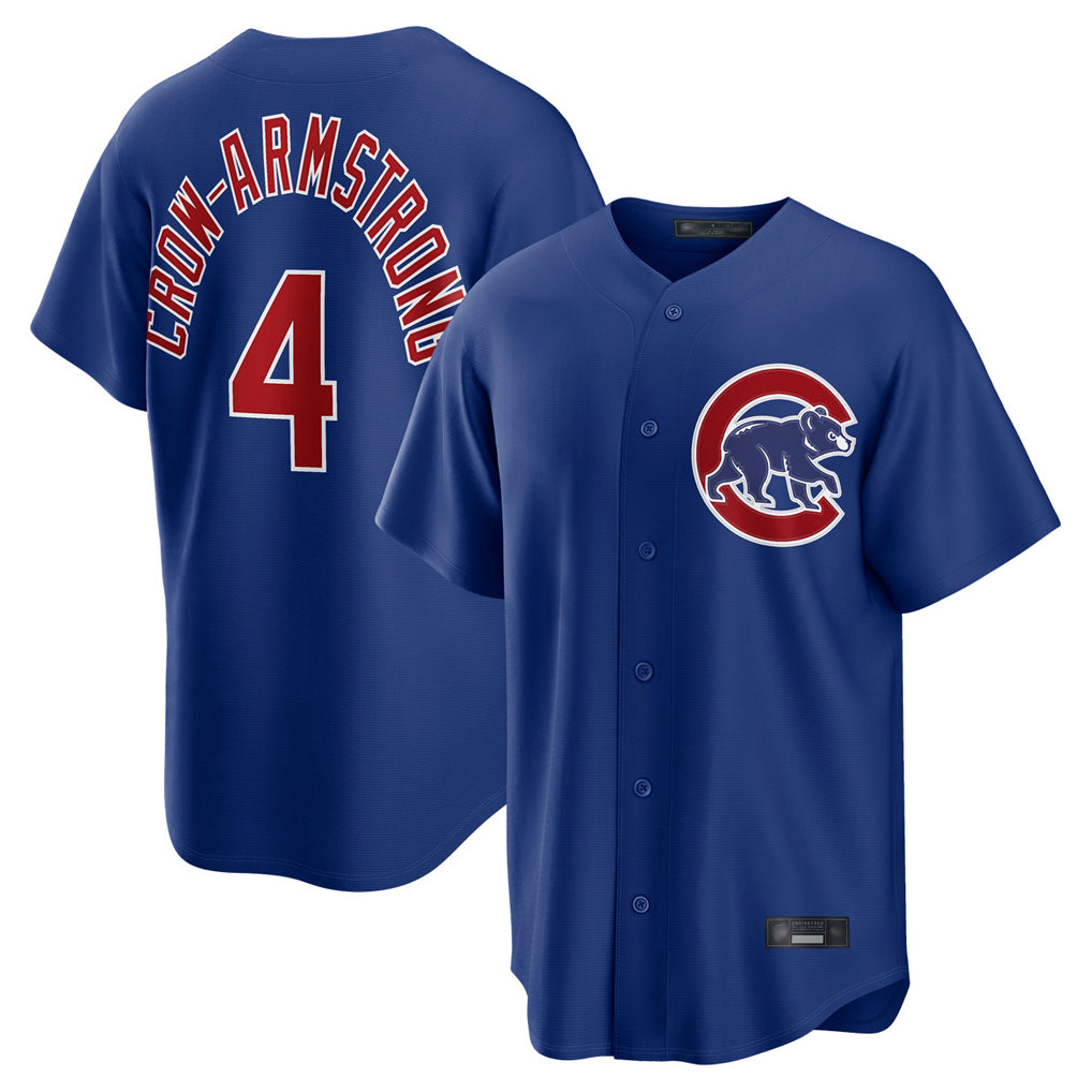 C.Cubs #4 Pete Crow-Armstrong Player Royal Home Game Gdoa Stitched Jerseys